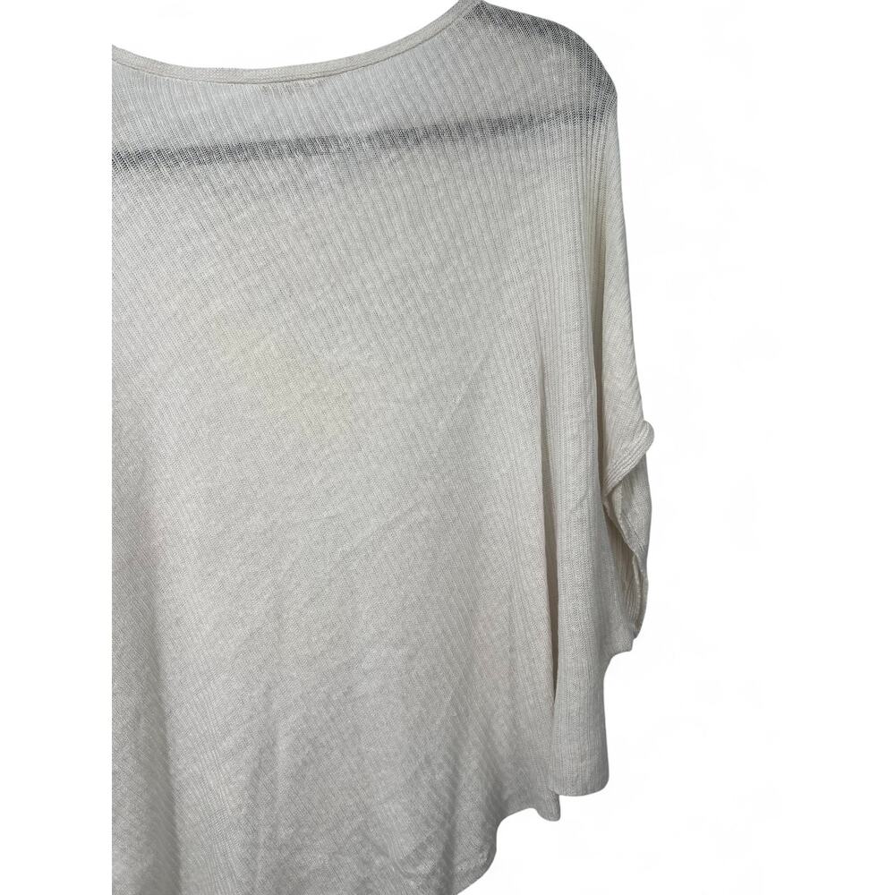 EILEEN FISHER | L | Organic Linen Gauze Bateau Neck Poncho Knit Sweater Pullover - Picture 5 of 9